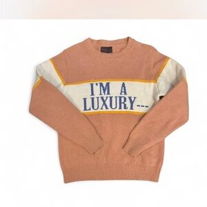 Luxury salmon pink and cream Sweater
